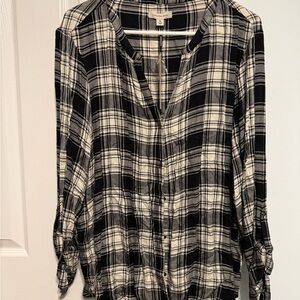Calvin Klein Jeans Black and White Plaid Shirt